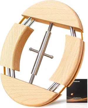 4 Way Hat Stretcher for Fitted Hats, Cowboy Hat Stretcher for Men Fits All Caps - Beech Wood, Heavy Duty of Hats Extender, Widener Shaper Large Size Hat Jack w. Sliding Wrench
