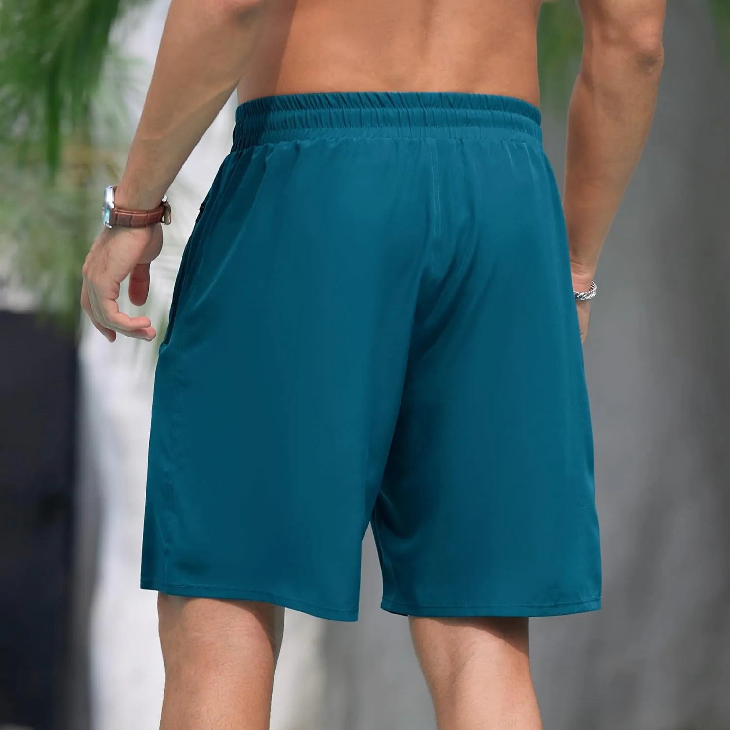 Adisputent Mens Swim Trunks with Compression Liner Quick Dry Swimsuit with Zipper Pockets Bathing Suit Beach Swim Shorts