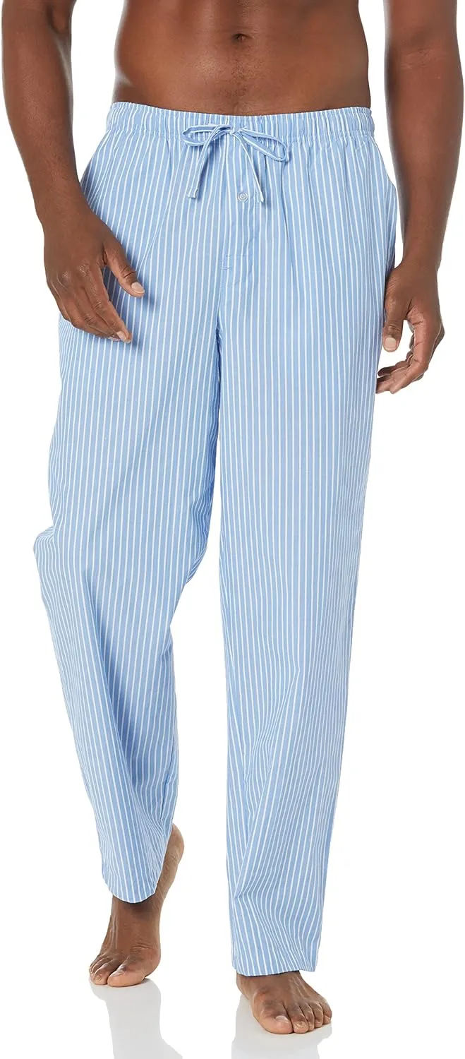 Amazon Essentials Men's Straight-Fit Woven Pajama Pant with Pockets
