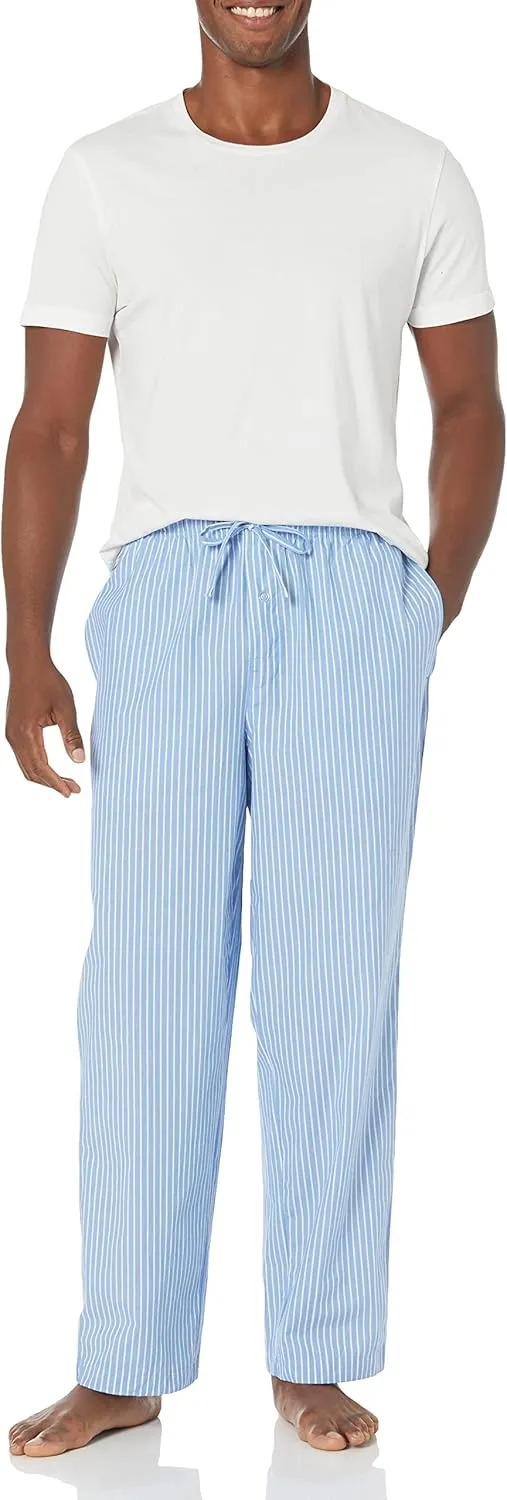 Amazon Essentials Men's Straight-Fit Woven Pajama Pant with Pockets