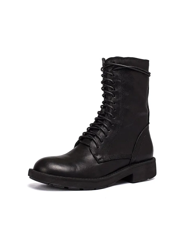 Autumn Winter Real Leather Handmade Long Boots 35-41