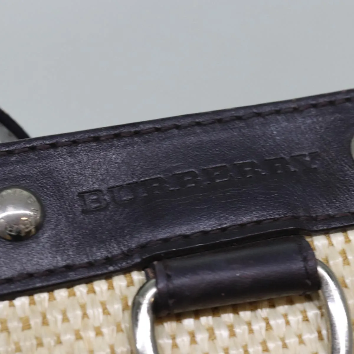 BURBERRY Shoulder Bag leather Straw Beige Dark Brown  bs16419