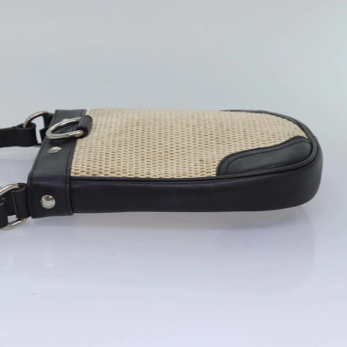 BURBERRY Shoulder Bag leather Straw Beige Dark Brown  bs16419