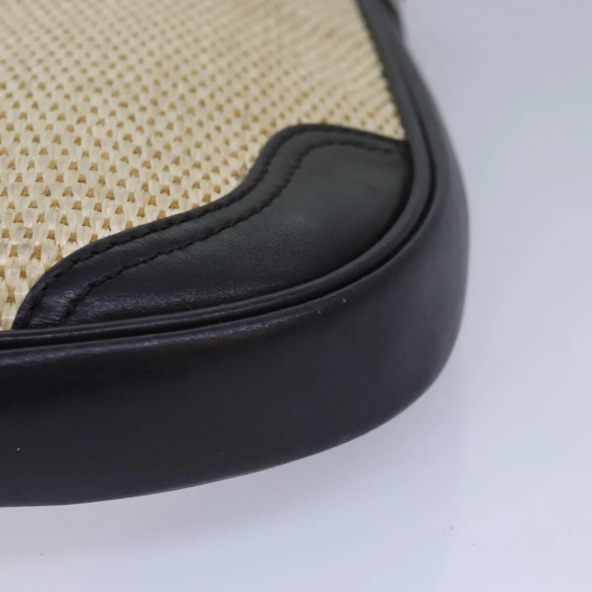 BURBERRY Shoulder Bag leather Straw Beige Dark Brown  bs16419