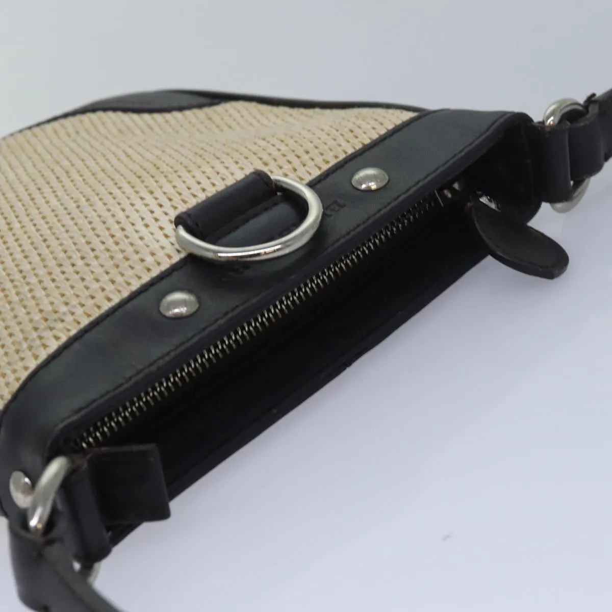 BURBERRY Shoulder Bag leather Straw Beige Dark Brown  bs16419