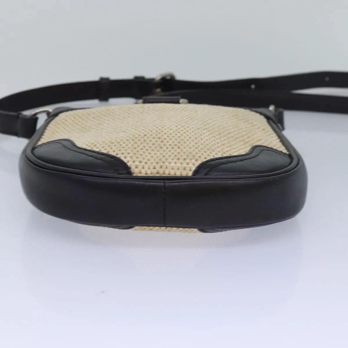 BURBERRY Shoulder Bag leather Straw Beige Dark Brown  bs16419