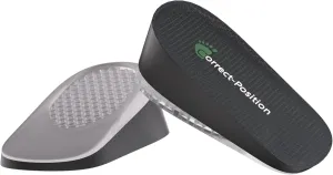 Correct-Position Height Increase Insoles, Heel Cushion Inserts, Heel Lift Inserts for Leg Length Discrepancies (Black, 1.4" Height)