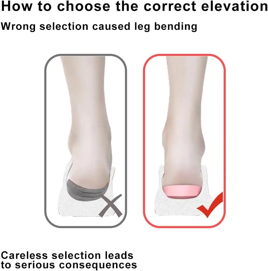 Correct-Position Height Increase Insoles, Heel Cushion Inserts, Heel Lift Inserts for Leg Length Discrepancies (Black, 1.4" Height)