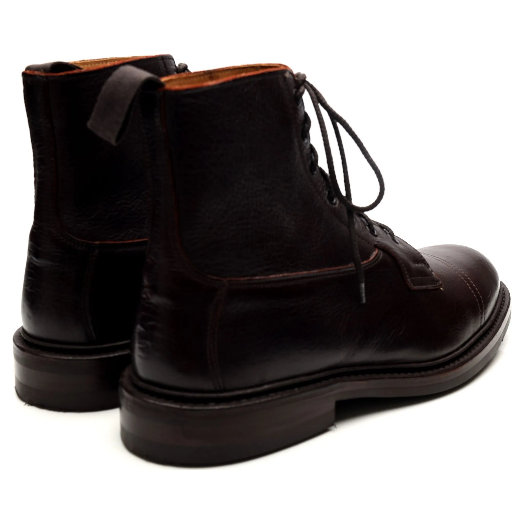 'Grassmere' Dark Brown Kudu Leather Derby Boots UK 9