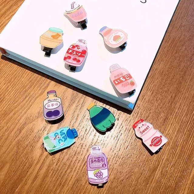 Japanese Drinks Hair Clips 10pcs