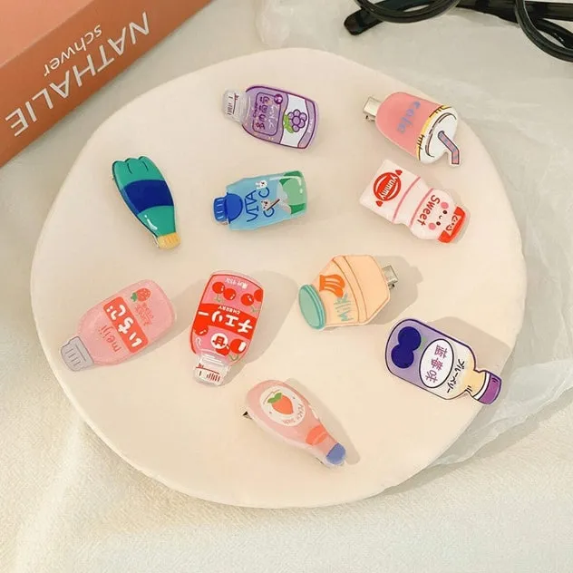 Japanese Drinks Hair Clips 10pcs
