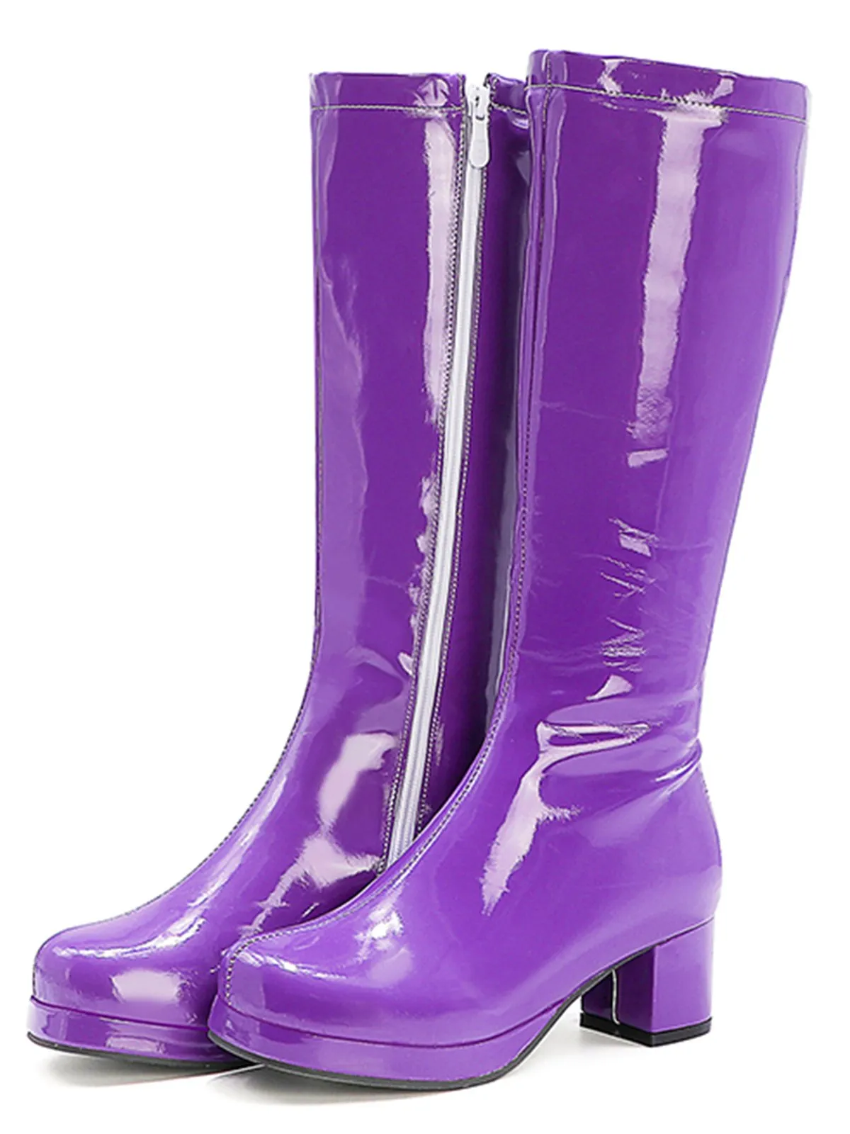 Latest Shiny Patent Leather Thigh-High Boots