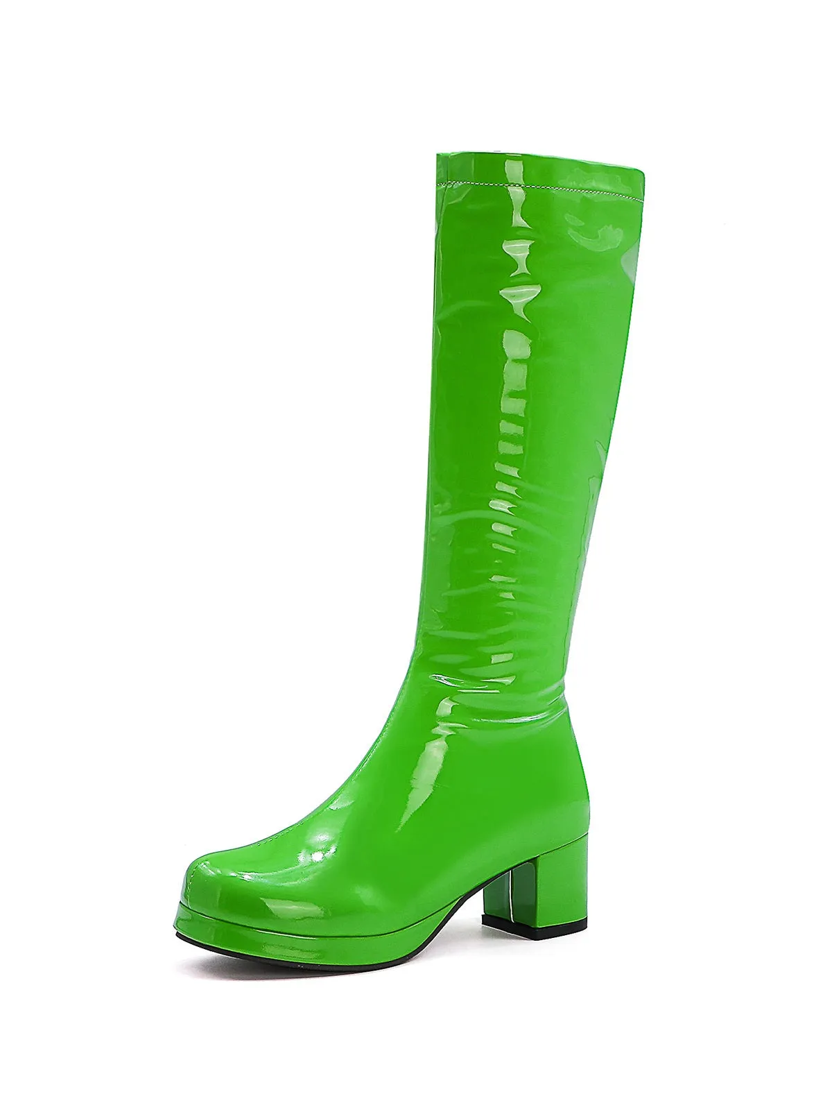 Latest Shiny Patent Leather Thigh-High Boots