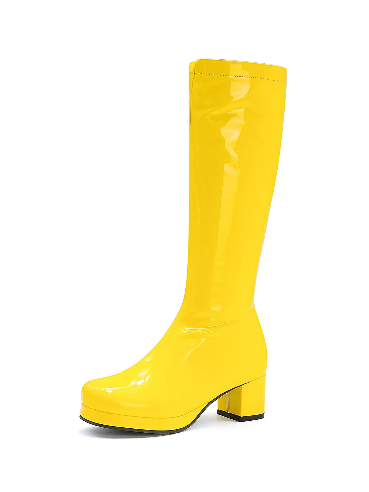 Latest Shiny Patent Leather Thigh-High Boots