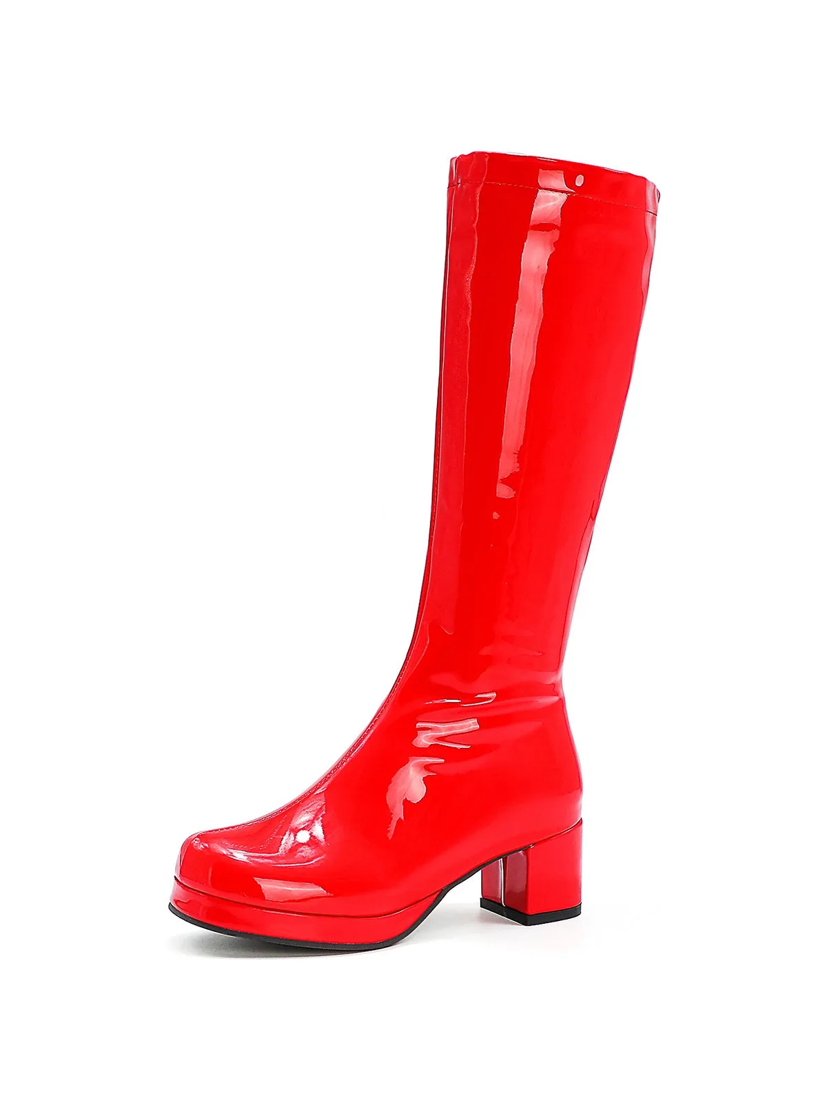 Latest Shiny Patent Leather Thigh-High Boots
