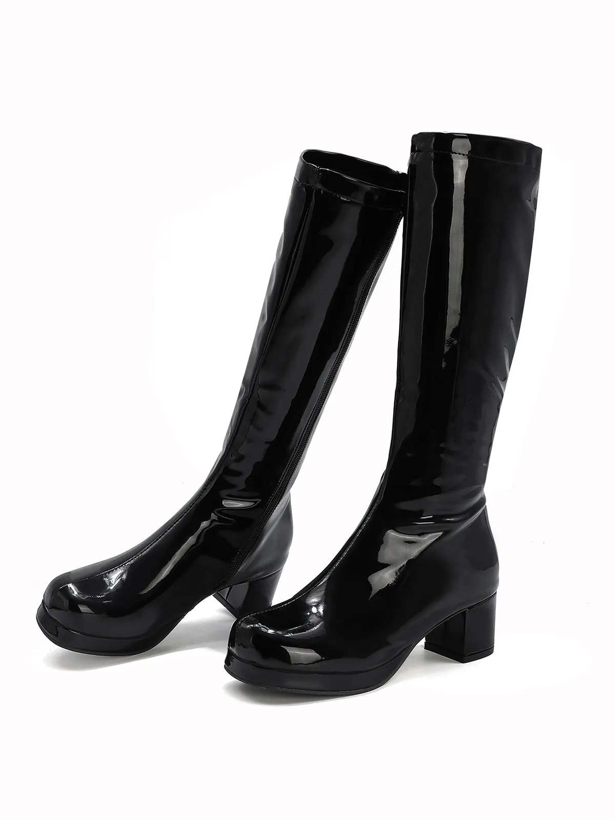 Latest Shiny Patent Leather Thigh-High Boots