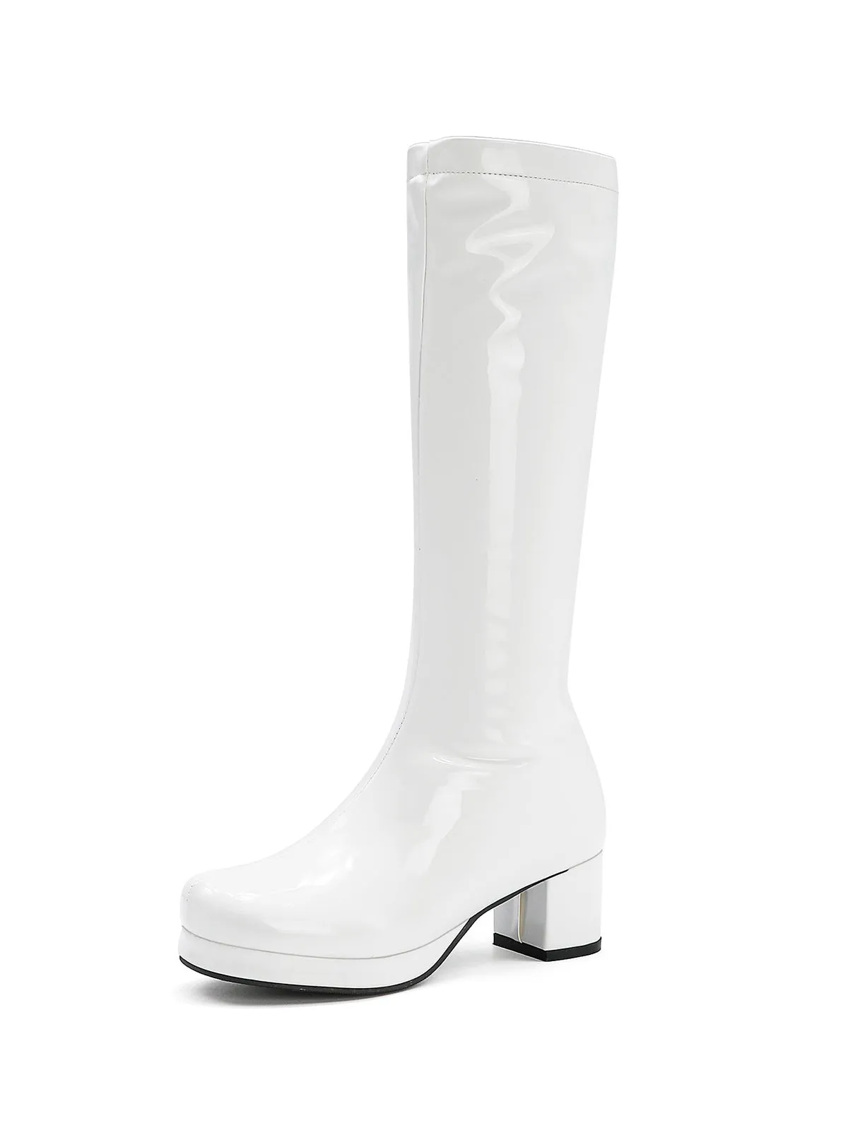 Latest Shiny Patent Leather Thigh-High Boots