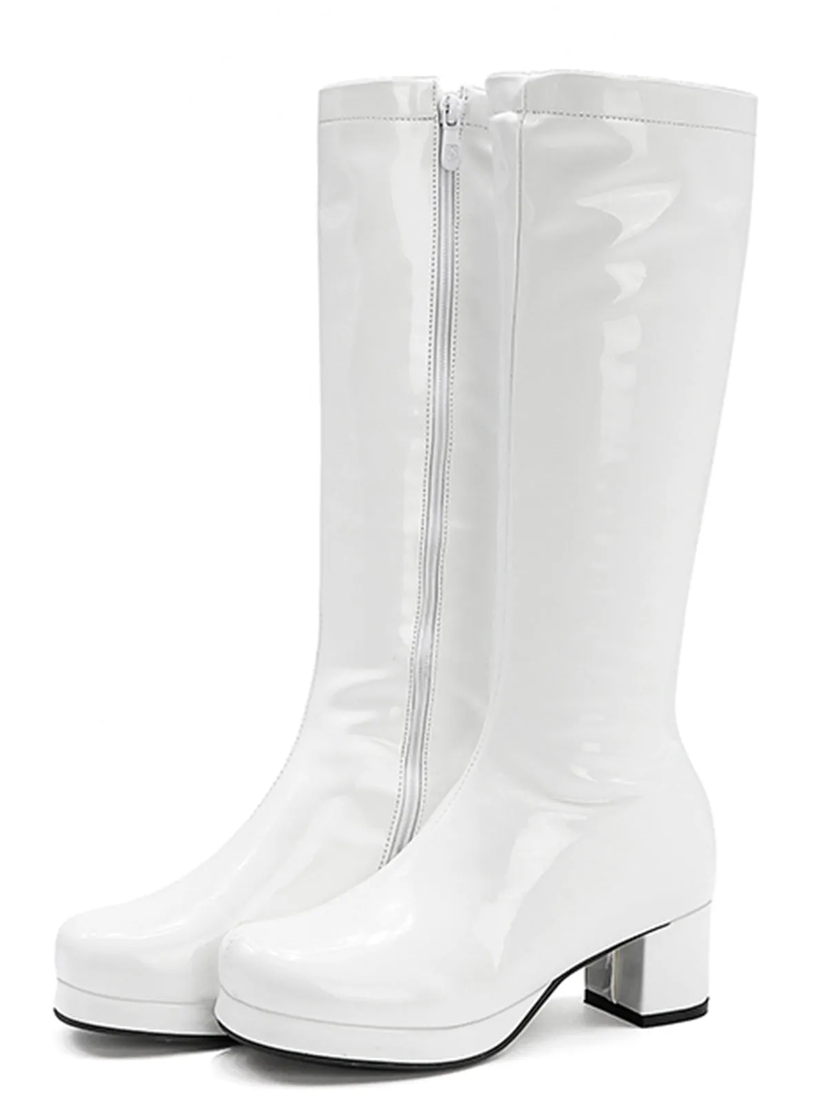 Latest Shiny Patent Leather Thigh-High Boots
