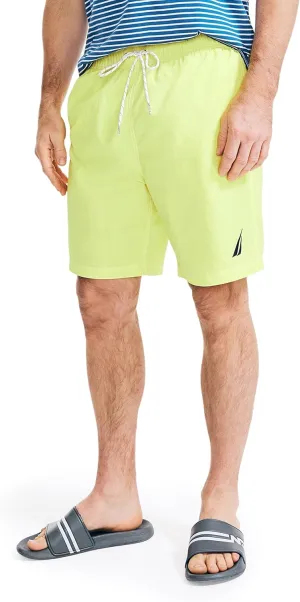 Nautica Men's Solid Quick Dry Classic Logo Swim-Trunk