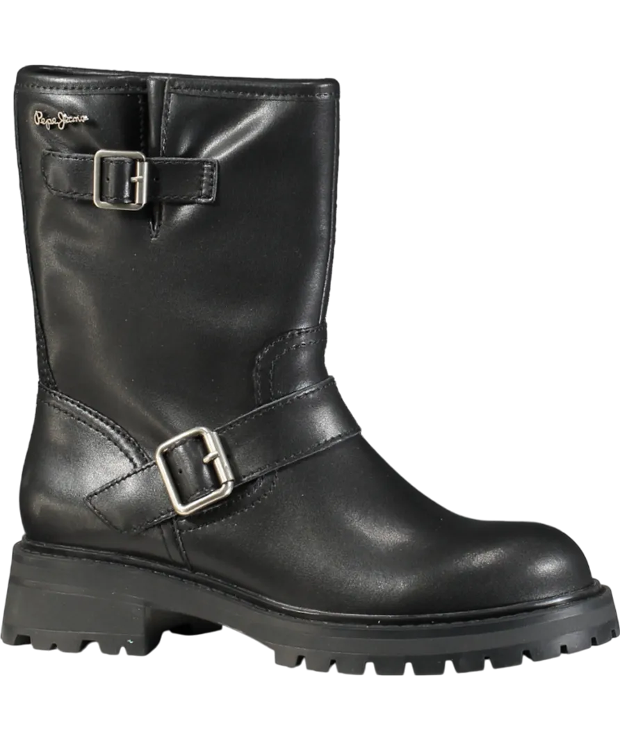 Pepe Jeans Kane Forest Leather Boots Black UK 8 EU 41 👠