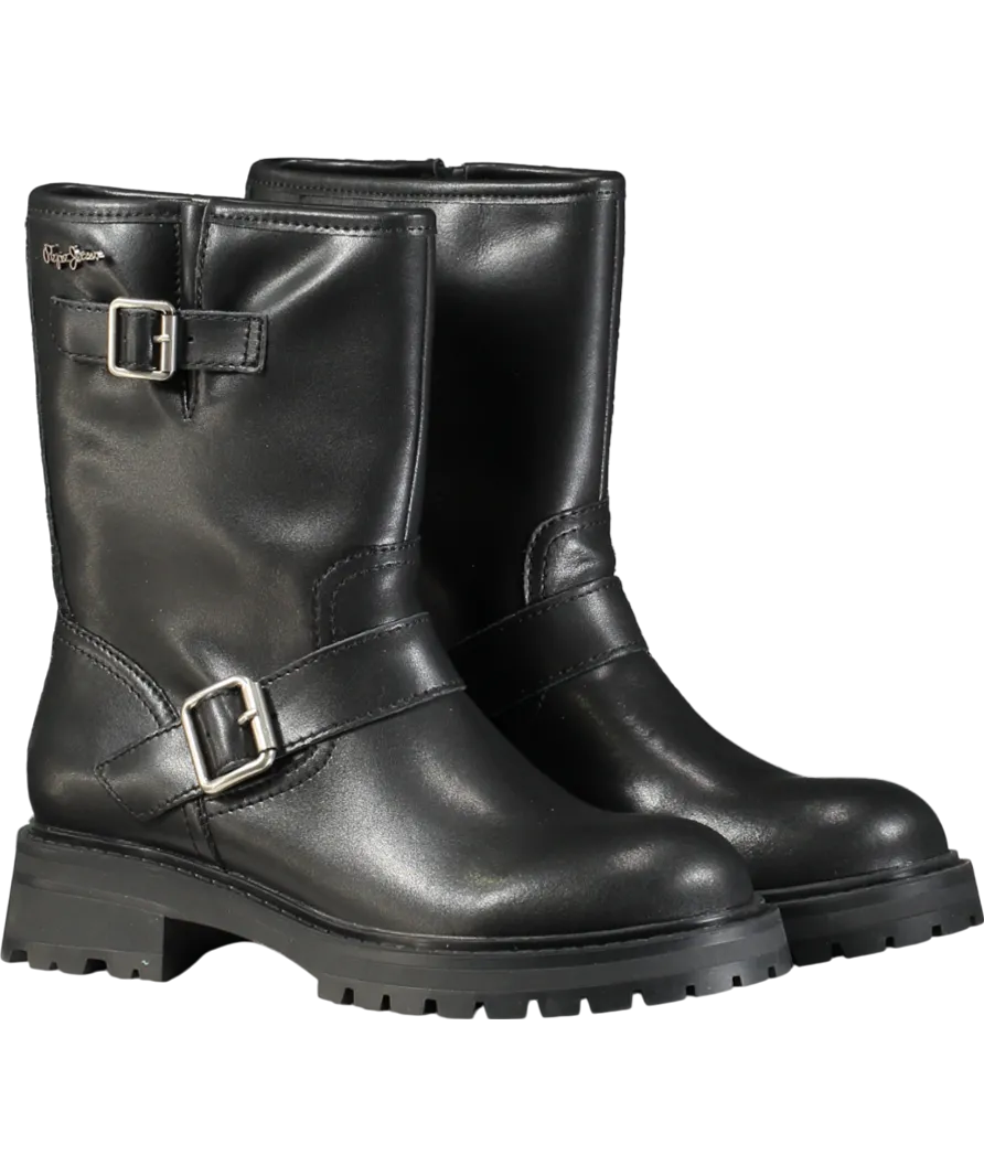 Pepe Jeans Kane Forest Leather Boots Black UK 8 EU 41 👠