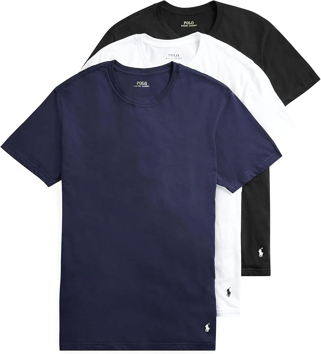 POLO Men's Ralph Lauren Slim Fit Wicking Crew Undershirts 3-Pack