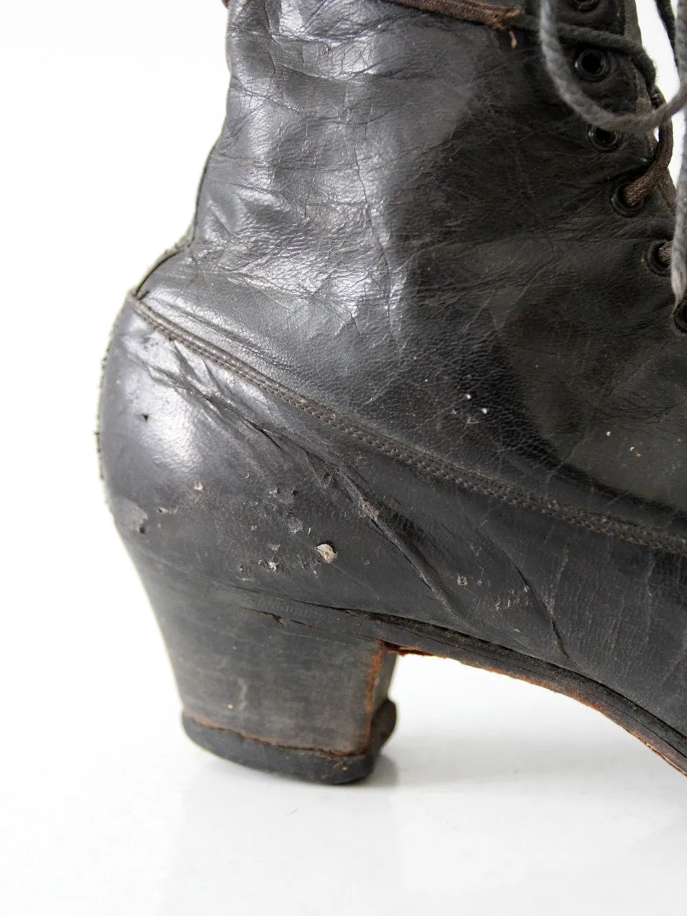 Victorian black leather boots