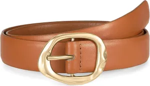 WHIPPY Leather Belt for Women Casual Waist Belt with Gold Buckle Fashion Ladies Belt for Jeans Pants Dress